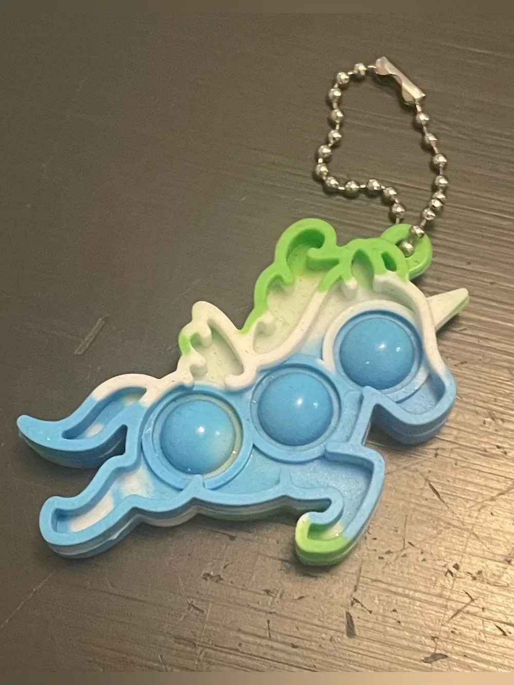 Unicorn Pop It Keychain - Blue & Green Fidget